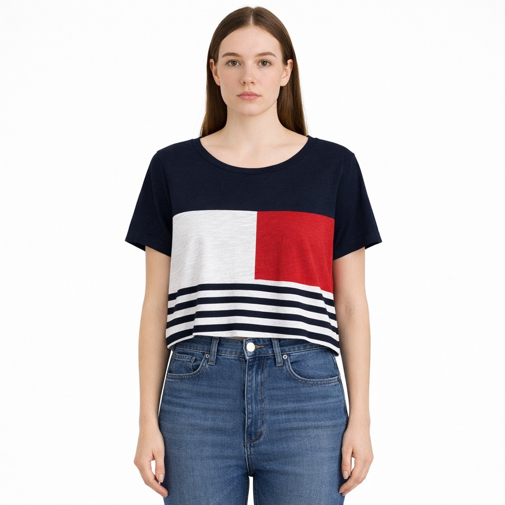 NWT Tommy Hilfiger Colorblock Striped Tee